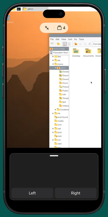 Screen with the trackpad on iPhone